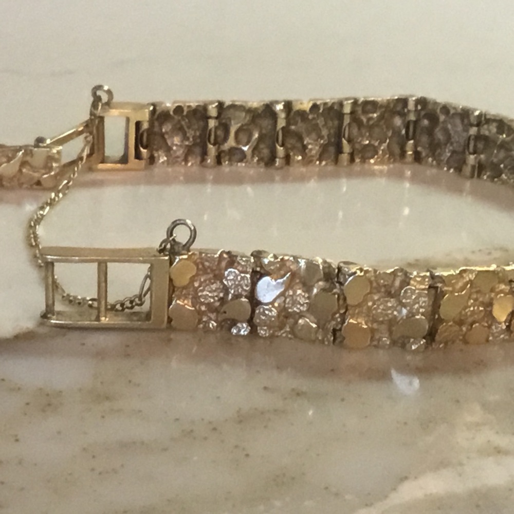 14k Solid Yellow Gold - NOT PLATED Unisex” Diamond Cut Bracelet